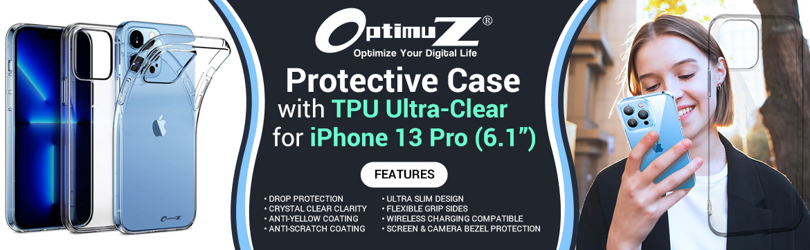 OptimuZ Case Transparan TPU Fleksibel iPhone 13 Pro (6,1”)